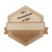Wooden stickers "badge 4"