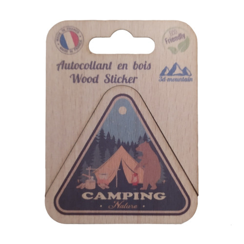 Stickers en bois "camping nature"