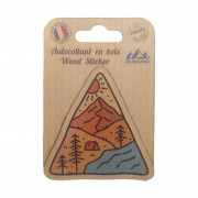 Stickers en bois "montagne et rivière"