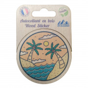 Stickers en bois "mer et palmier"