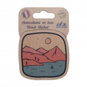 Stickers en bois "lac et montagne"