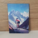 Carte postal en bois  vélo montagne