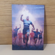 Carte postal en bois rugby victoire