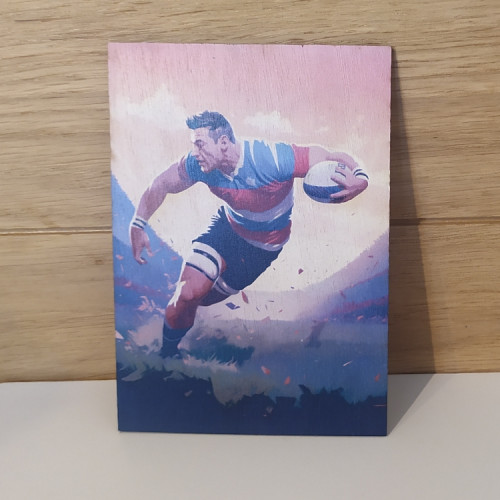Carte postal en bois rugby France coupe du monde
