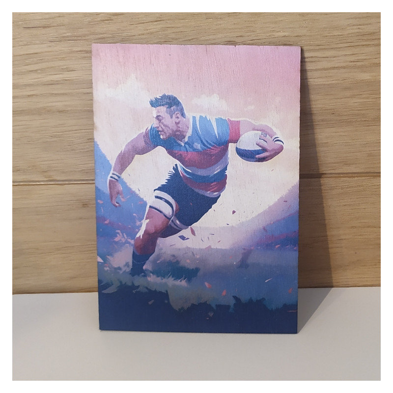 Carte postal en bois rugby France coupe du monde