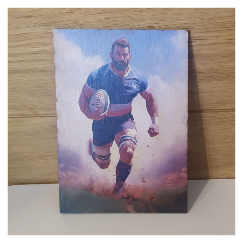 Carte postal en bois rugby équipe de France