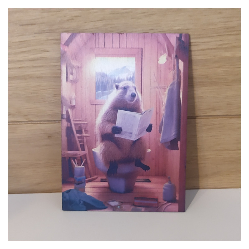 Carte postal en bois vélo montagne