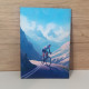 Carte postal en bois vélo montagne