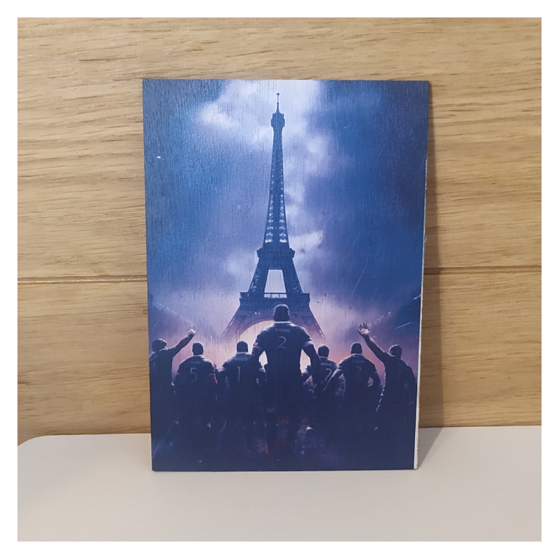 Carte postal en bois vélo montagne
