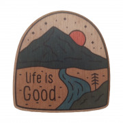 Magnets imprimés en bois Life Is Good