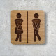 WC wooden door plaque