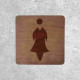 Plaque de porte en bois WC femme original