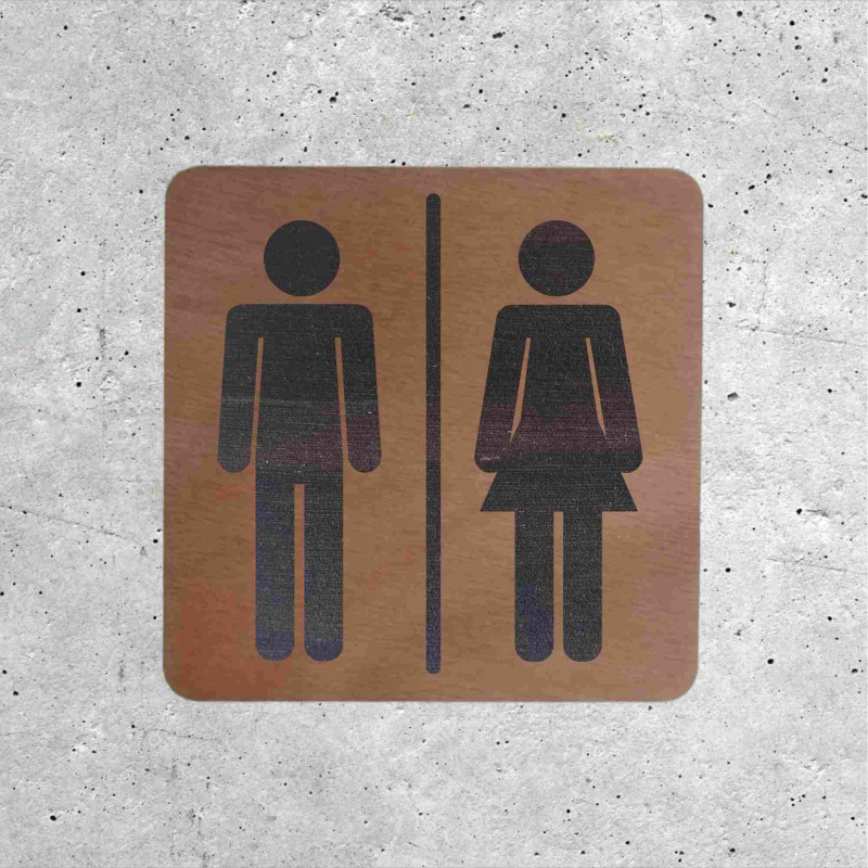 Plaque de porte en chêne WC 