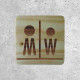 Plaque de porte en bois WC femme & homme design