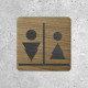 Plaque de porte en bois toilettes femme & homme originale
