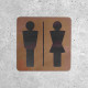 Plaque de porte en bois toilettes femme & homme restaurant