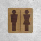 Wooden restroom door sign for men & women restaurant