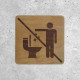 Plaque de porte en bois ne rien jeter dans ce WC
