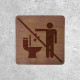 Plaque de porte en bois ne rien jeter dans ce WC