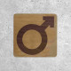 Plaque de porte en bois toilettes homme Picto