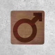 Plaque de porte en bois toilettes homme Picto