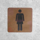 Plaque de porte en bois toilettes femme classique