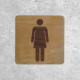 Plaque de porte en bois toilettes femme classique