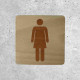 Plaque de porte en bois toilettes femme classique