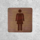 Plaque de porte en bois toilettes femme classique