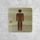 Plaque de porte en bois toilettes homme classique
