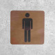Plaque de porte en bois toilettes homme classique