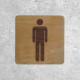 Plaque de porte en bois toilettes homme classique
