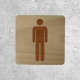 Plaque de porte en bois toilettes homme classique