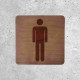Plaque de porte en bois toilettes homme classique