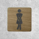 Plaque de porte en bois toilettes femme humoristique