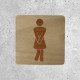 Plaque de porte en bois toilettes femme humoristique