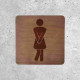 Plaque de porte en bois toilettes femme humoristique