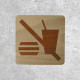 Plaque mural en bois nourriture interdite