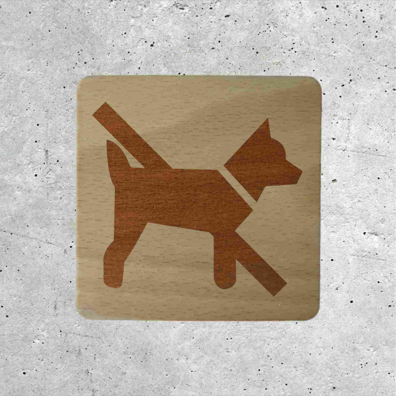 Plaque mural en bois interdits aux chiens