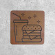 Wooden Fast Food Signage - Burger and Soda Icon