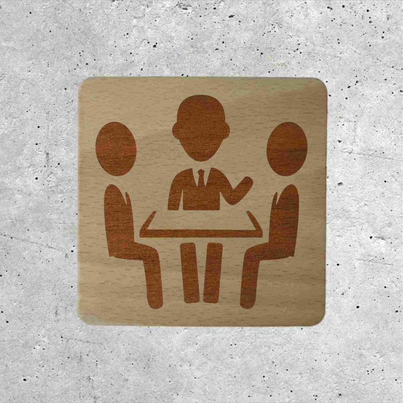 Wooden Signage Panel - Meeting Room