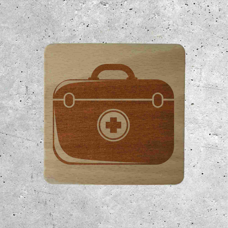 Wooden First Aid Kit Sign