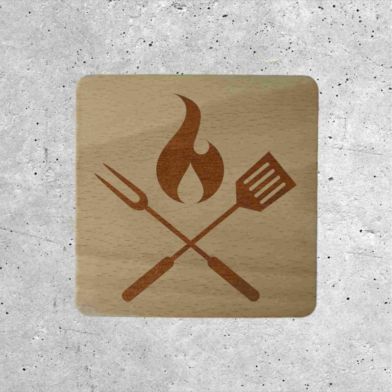 Wooden Signage - Barbecue Utensils