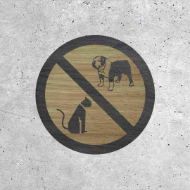 Plaque en Bois - Accès Interdit aux Animaux