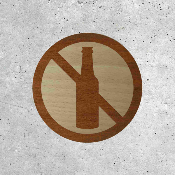 Signalétique Bois - Alcool Interdit