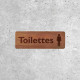 Plaque Toilettes Hommes en Bois - Style Épuré
