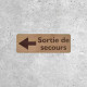 Signalétique Bois - Flèche Sortie de Secours Gauche