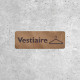 Signalétique en bois Vestiaire avec pictogramme