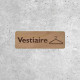 Signalétique en bois Vestiaire avec pictogramme