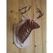 3d wooden deer head 40cm